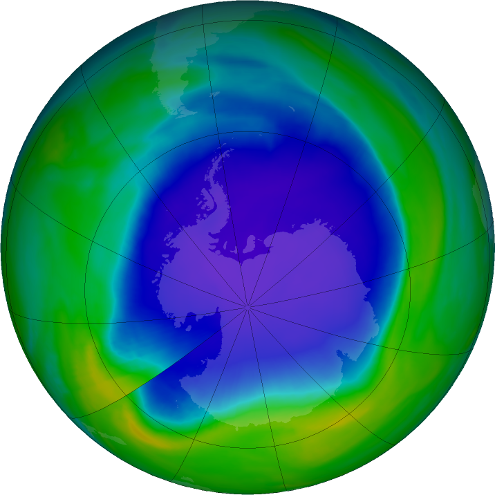 Antarctic ozone map for 04 November 2022